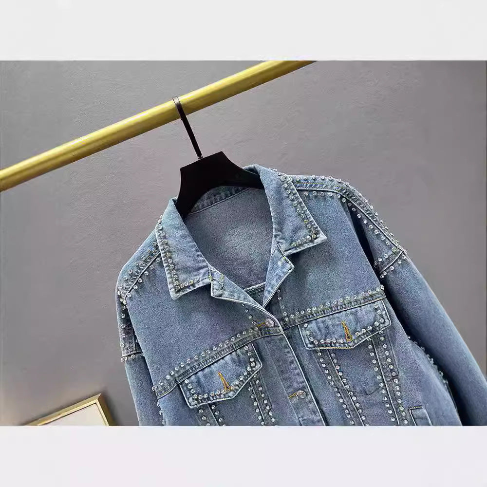Damen Jeansjacke mit Nieten Eveloria