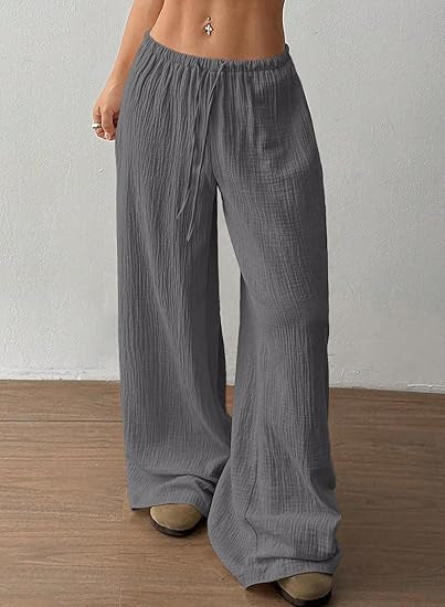 Damen Sommerhose Weite Luftdurchlässig Kordelzug Beige