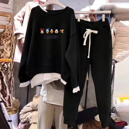 Damen Sweatset Mickey Motiv Lässiger Schnitt Eveloria