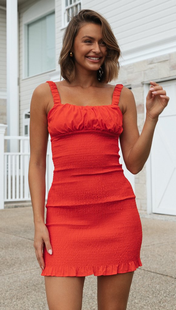 Damen Sommerkleid Figurbetont Rüschendetails Eveloria