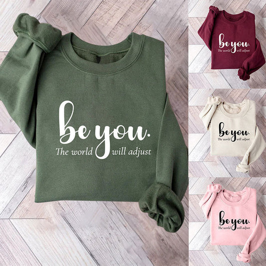 Damen Sweatshirt Inspirierendes Motiv Baumwolle Grau - Eveloria