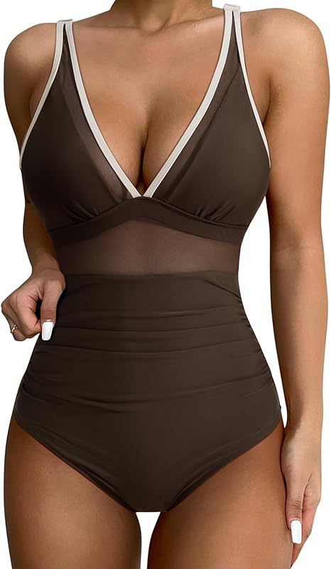 Eveloria Damen Einteiliger Badeanzug Hohe Taille