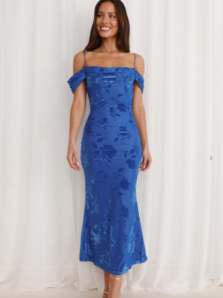 Damen Etuikleid mit floralem Design und Trägern