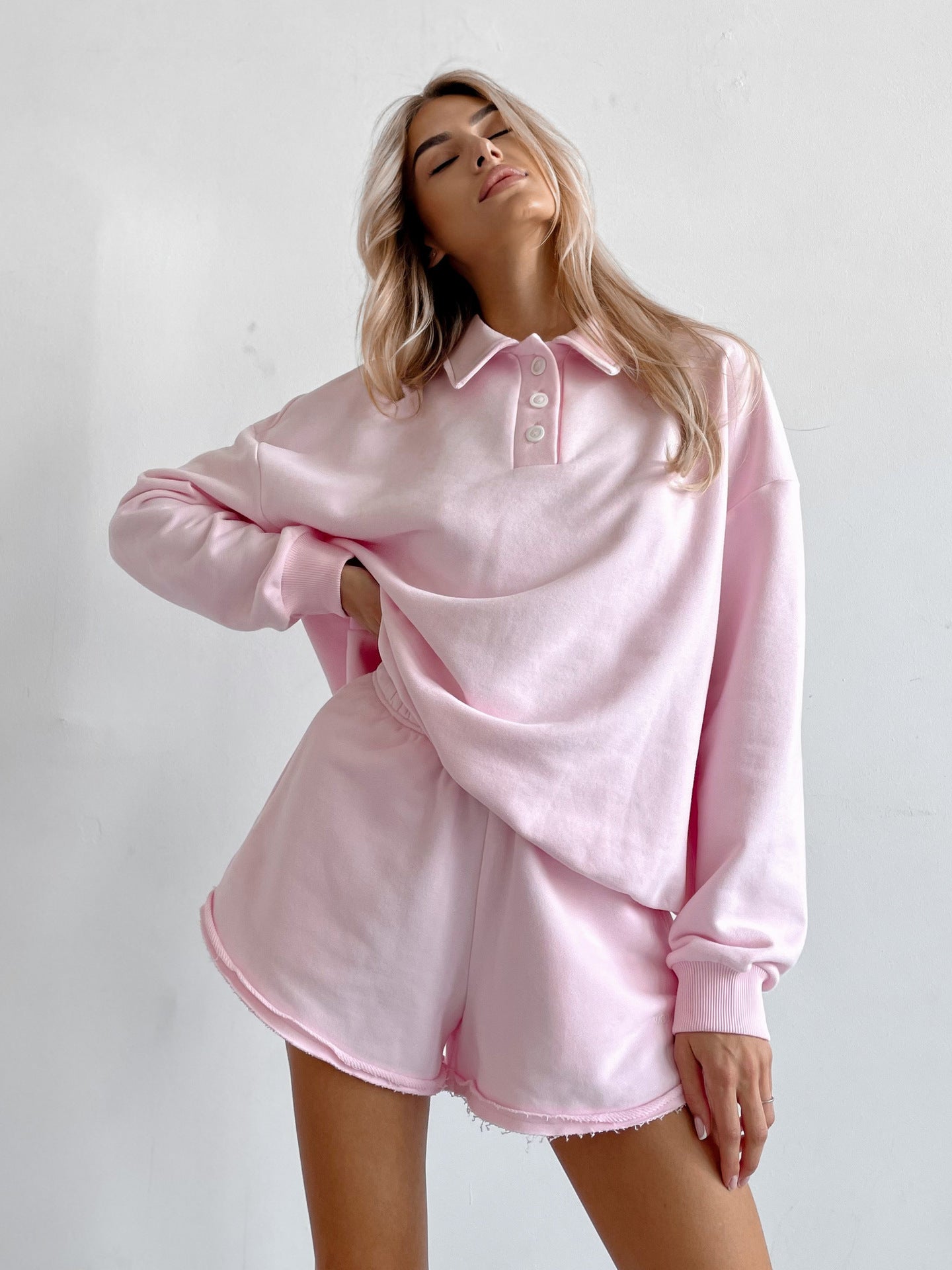 Damen Poloshirt Kurzshorts Set