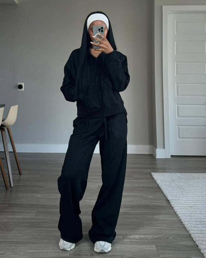 Damen Sportanzug Hoodie Weite Hosen Eveloria
