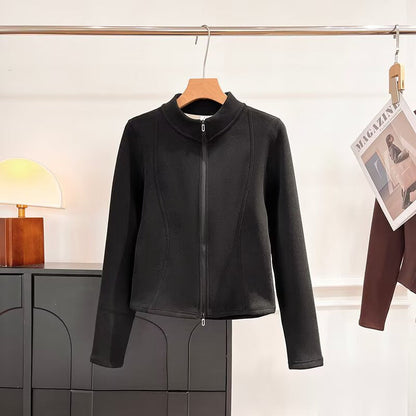 Damen Fleecejacke Stehkragen Sportlich Eveloria