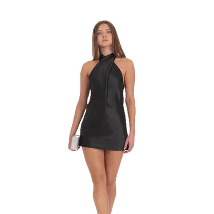 Damen Halterkleid Schwingrock Elegant Knotendesign Eveloria