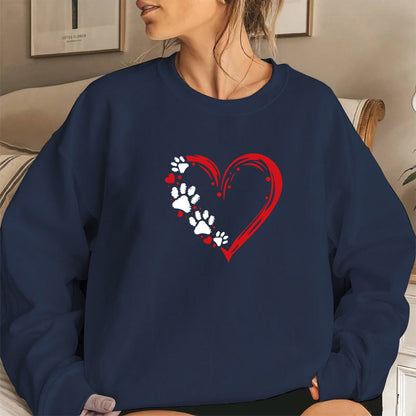 Damen Sweatshirt Herz Pfotendesign Eveloria
