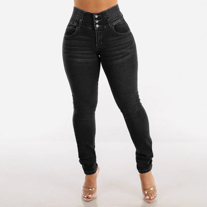 Damen Skinny Jeans Hochtaillierte Elastisch Eveloria
