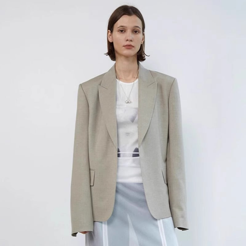 Damen Oversize Blazer Elegant Dezent Eveloria