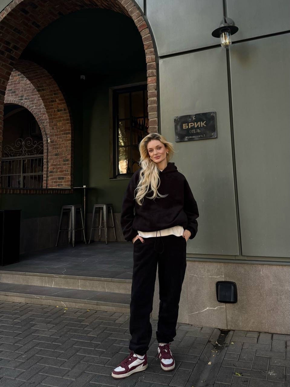 Damen Fleece-Jogginganzug Hochbündig Mit Taschen Grau Eveloria