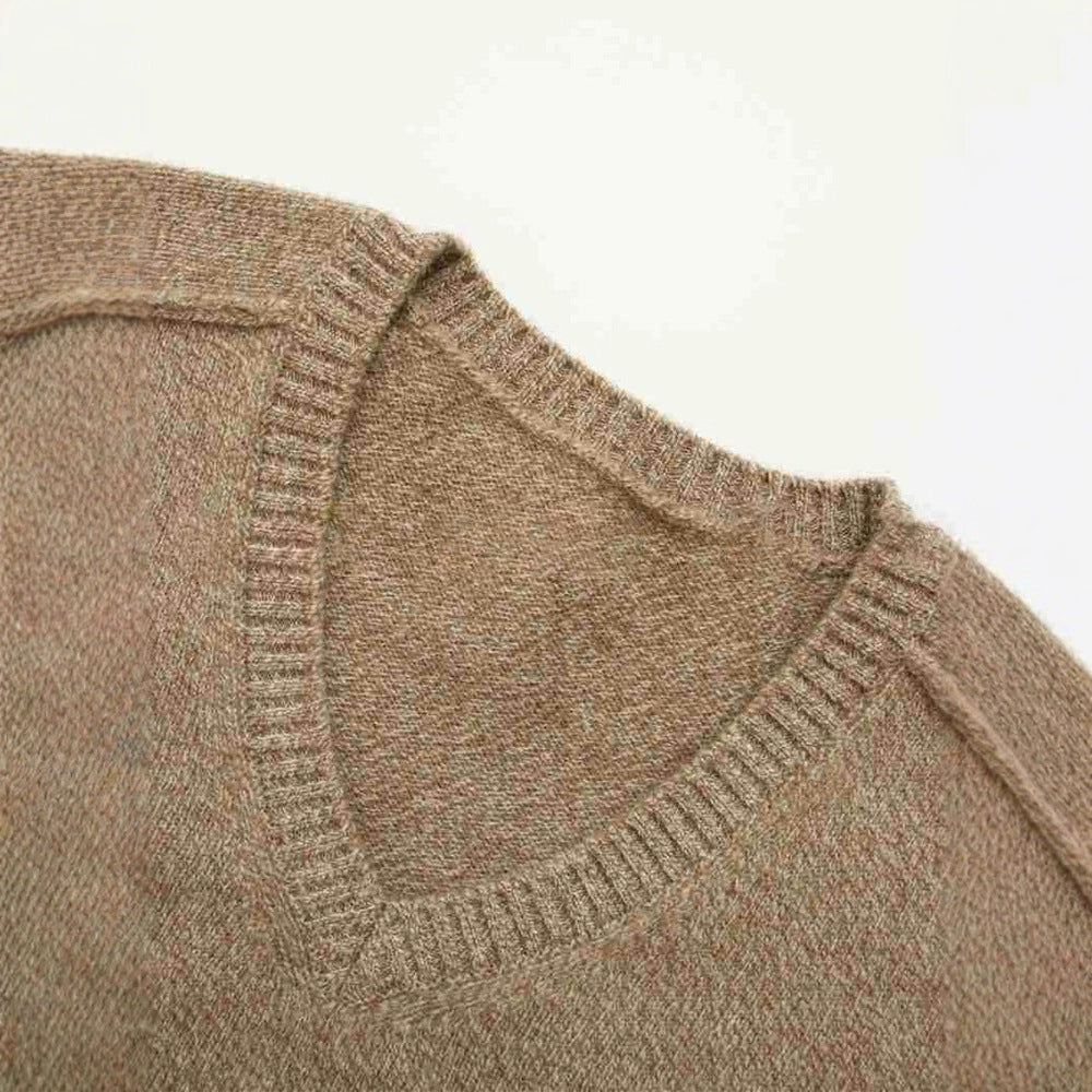 Damen Pullover V-Ausschnitt Wolle Eveloria