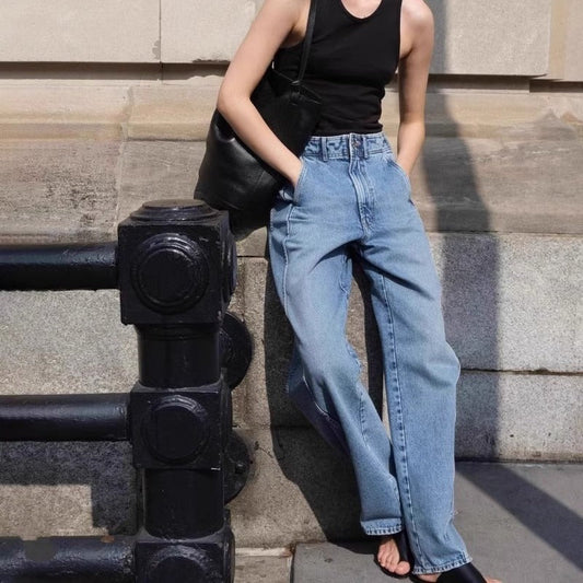 Damen Hochgeschnittene Mom Jeans Eveloria - Eveloria