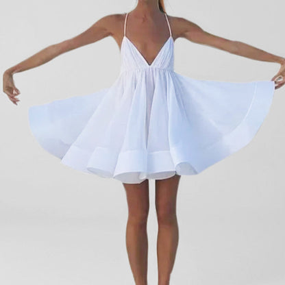Damen Freizeitkleid V-Ausschnitt Schwingrock Sommerlich Eveloria