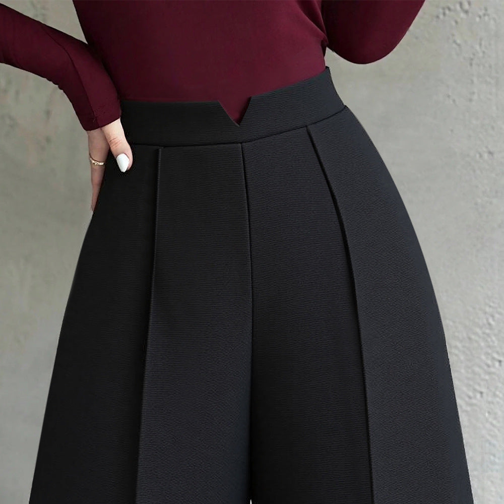Damen Palazzo-Hose Hochtaillierte Faltenhose Eveloria