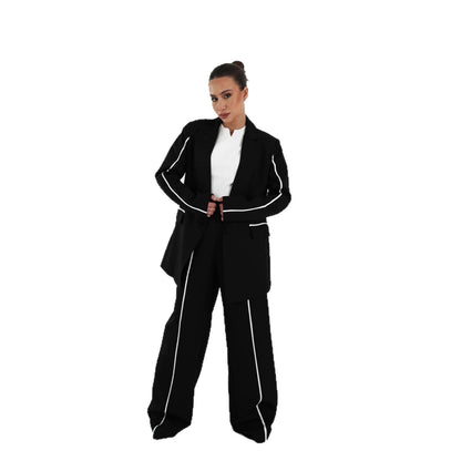 Damen Blazer Kontrastdetails Eveloria