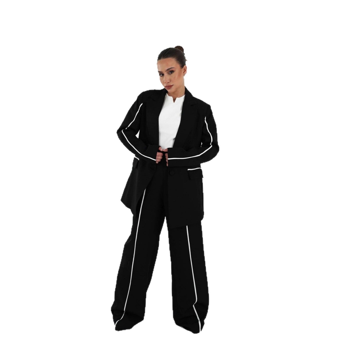 Damen Blazer-Anzug mit Kontrastdetails