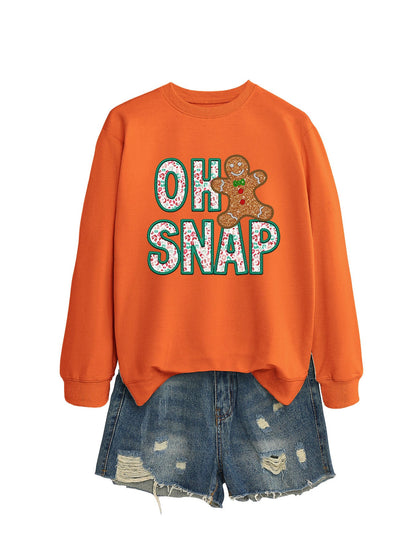Damen Sweatshirt Lebkuchenmann Motiv Funckelnder Schriftzug Grau