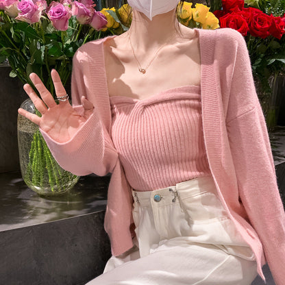Damen Strickjacke Offen Ärmel Weite Eveloria - Eveloria
