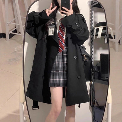 Damen Trenchcoat Oversized Schnitt Eveloria