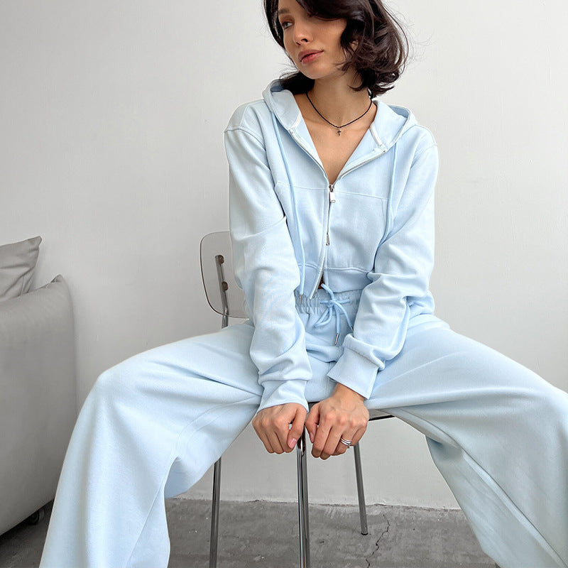 Damen Hoodie Jogginghose Set Baumwolle Grau - Eveloria