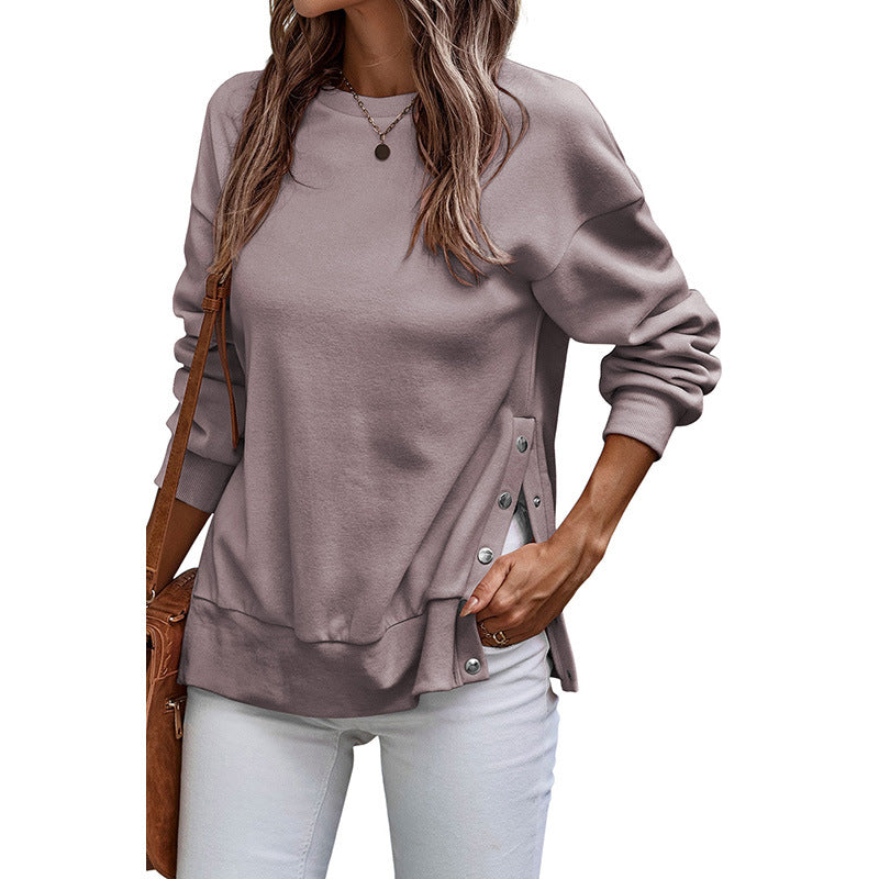 Damen Pullover Sweatshirt Langarm Gestrickt Beige