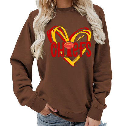 Damen Sweatshirt Herzmotiv Sportgrafiken Eveloria