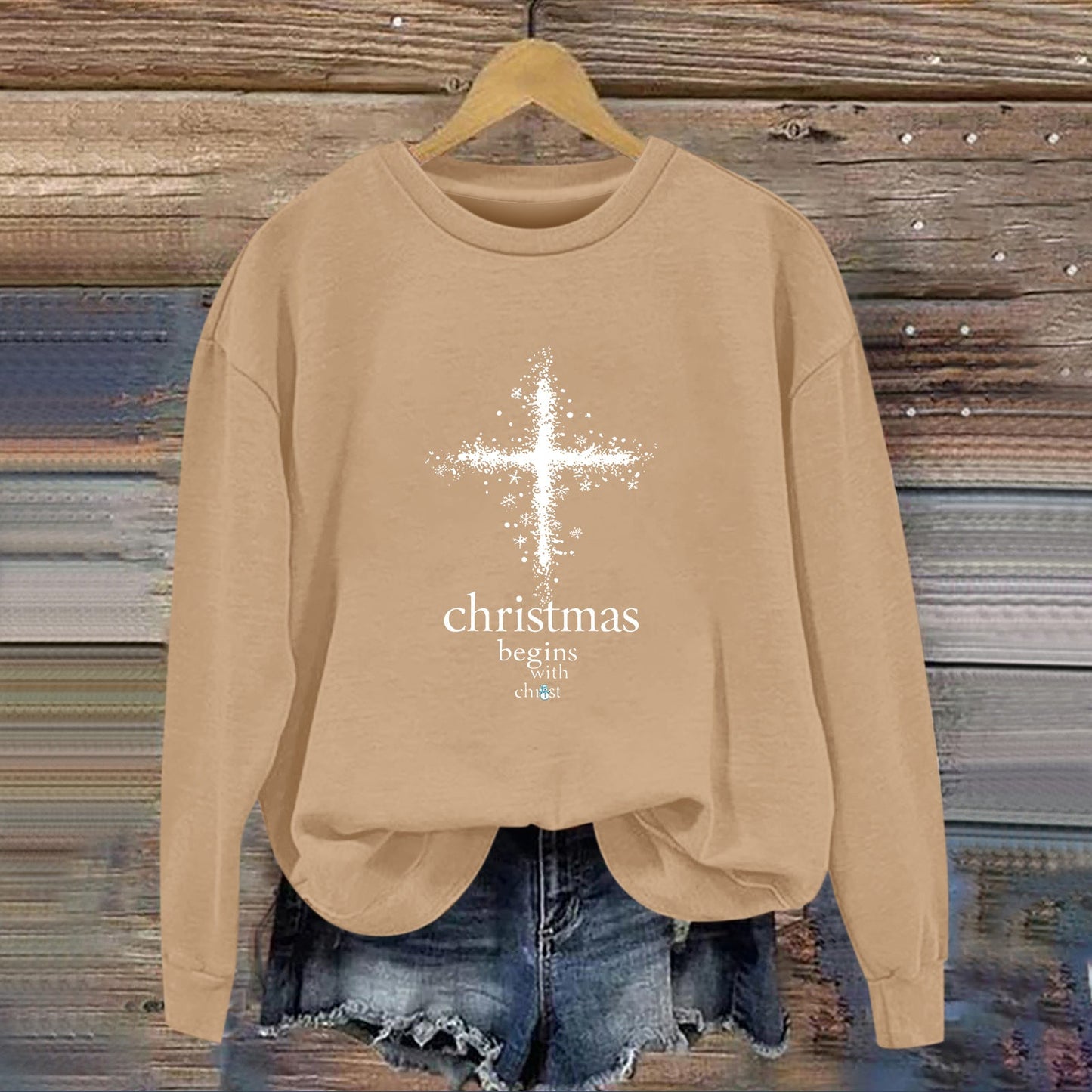 Damen Sweatshirt Christliches Motiv Weiches Innenfutter Eveloria