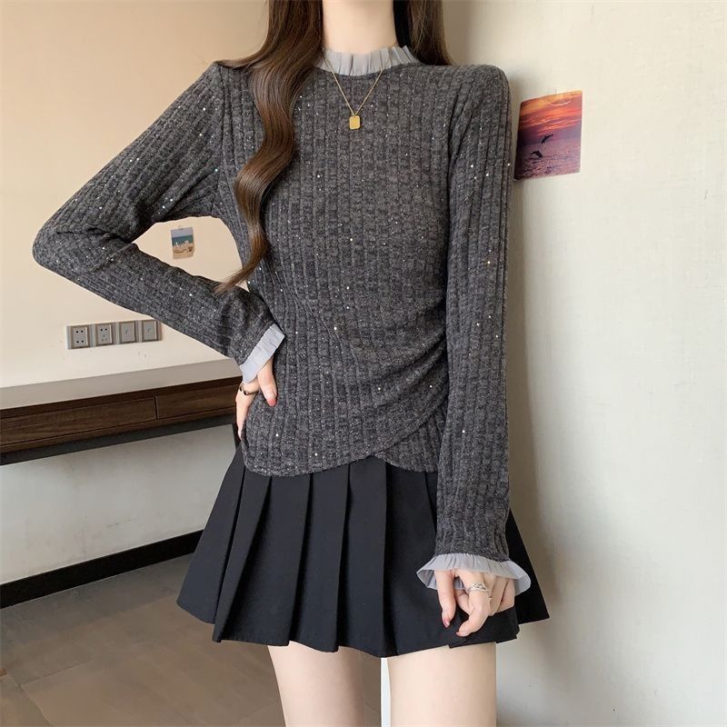 Damen Feinstrickpullover Dekorativer Kragen Elegantes Design - Eveloria