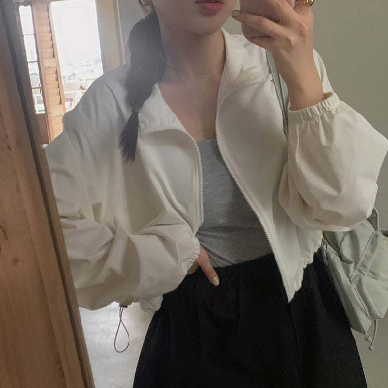 Damen Leichte Cropped Übergangsjacke
