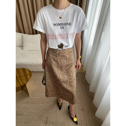 Damen T-Shirt mit Schriftzug Bequem Größe Verfügbar Eveloria ist