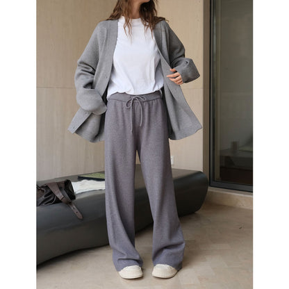 Damen Palazzo-Hose Elastischer Bund Hochtailliert Eveloria
