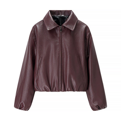 Damen Kunstlederjacke Elastischer Bund Eveloria