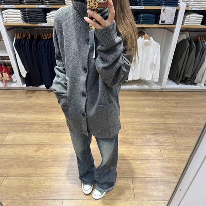 Damen Strickjacke Übergroß mit hohen Taschen Eveloria