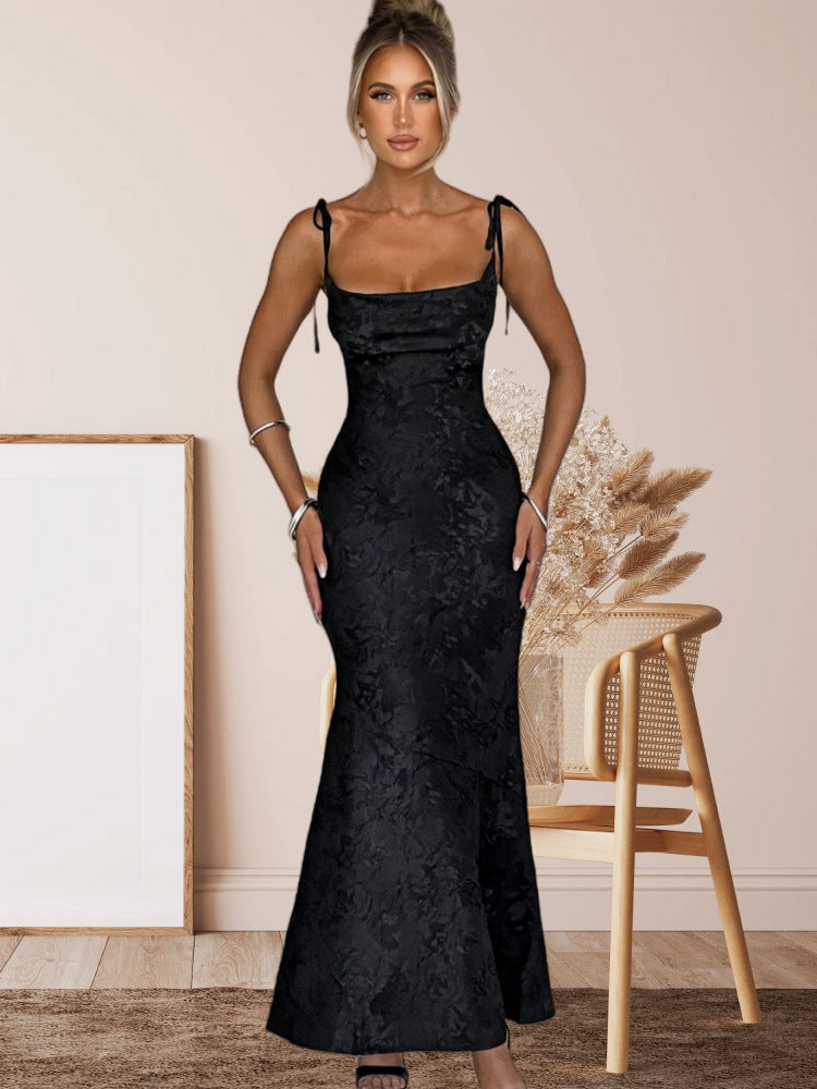 Damen Abendkleid Floralmuster Verstellbare Träger Eveloria