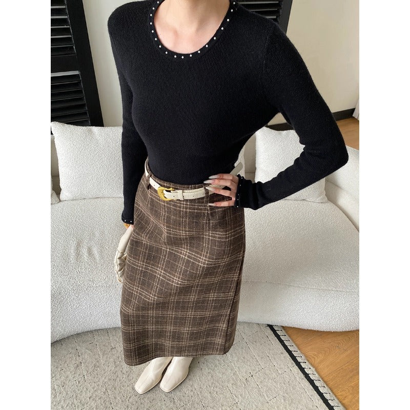 Damen Strickpullover Elegantes Design Dekorative Details Eveloria