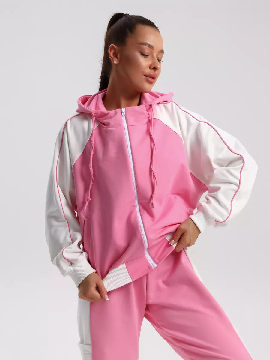 Damen Sportanzug Kapuzenpullover Nagelstreifen