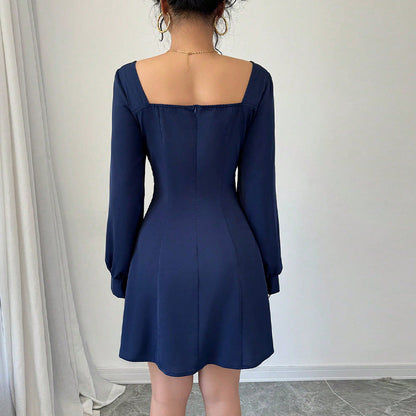 Damen Kleid Kurz Ballonärmel Eveloria