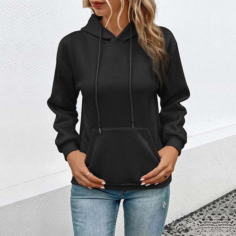 Damen Kapuzenpullover mit Tasche und Kordelzug
