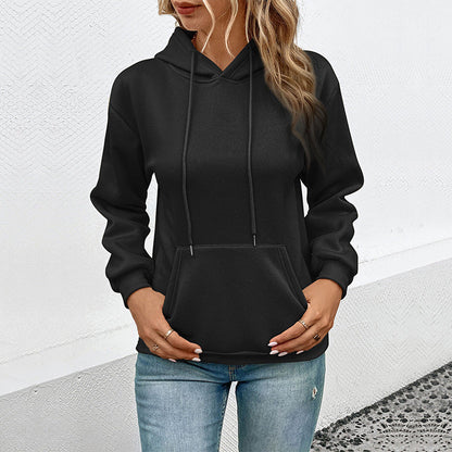 Damen Kapuzenpullover mit Tasche und Kordelzug