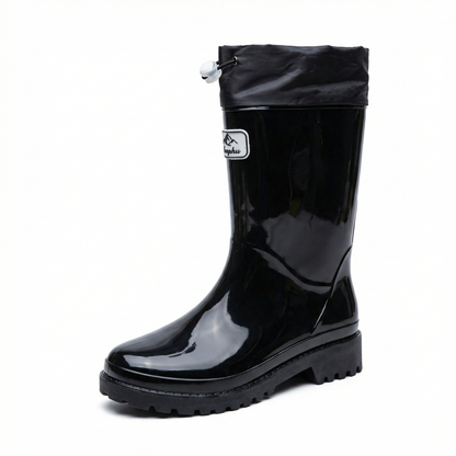 Damen Gummistiefel Verstellbares Schnürsystem Eveloria Schwarz - Eveloria