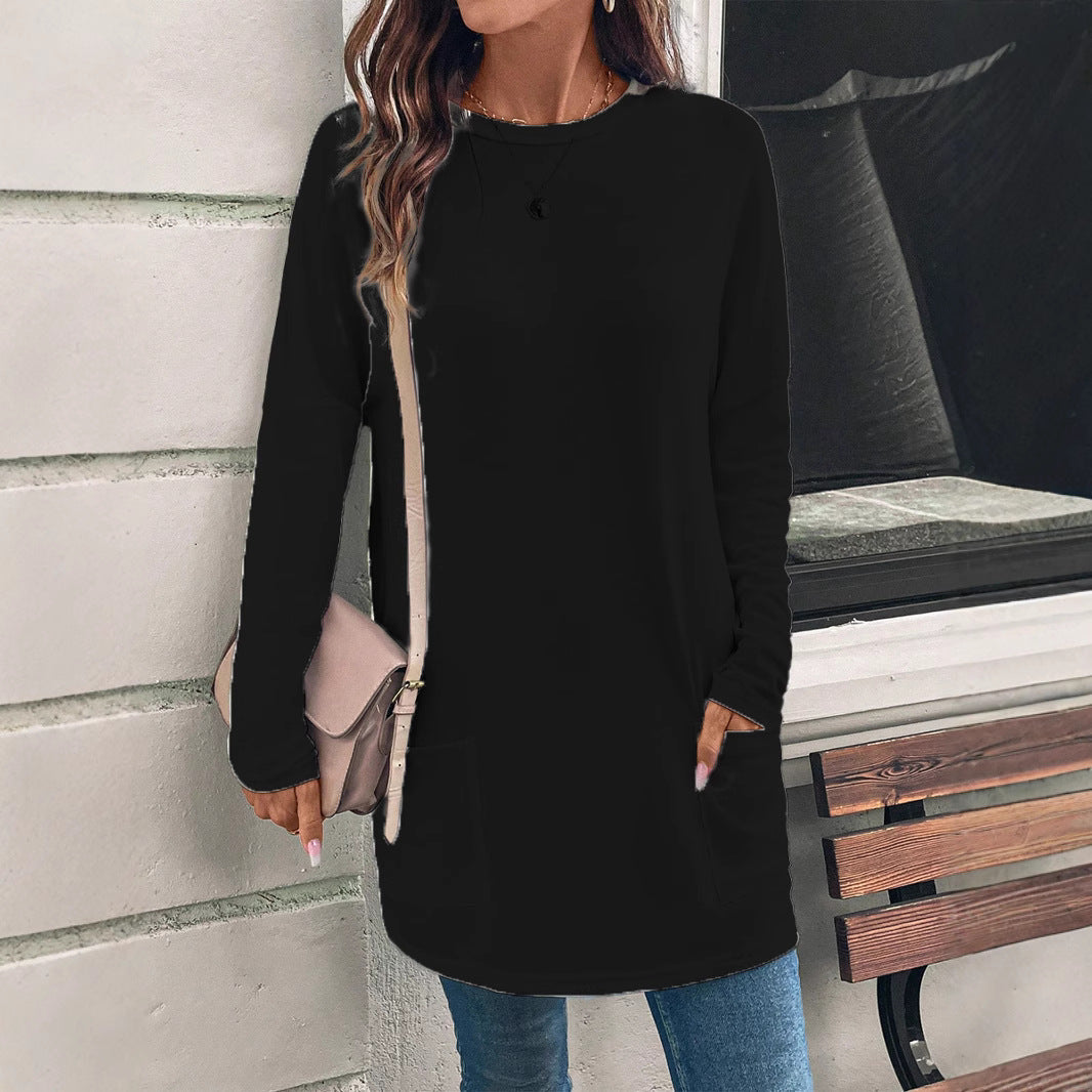 Damen Sweatshirt Relaxed Fit Baumwollmischung Rundhalsausschnitt
