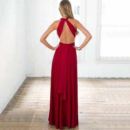 Damen Maxikleid Wickel-Design Figurbetonend Eveloria