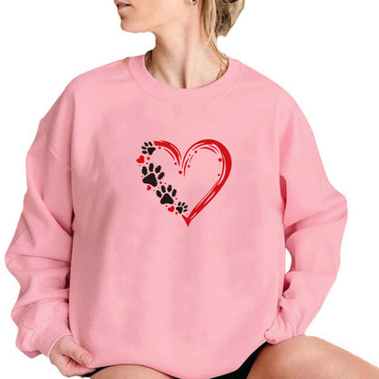 Damen Sweatshirt Herz Pfotendesign Eveloria