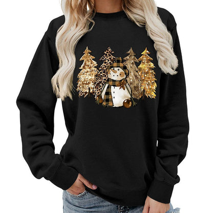 Damen Sweatshirt Schneemann-Design Weiches Innenfutter Eveloria
