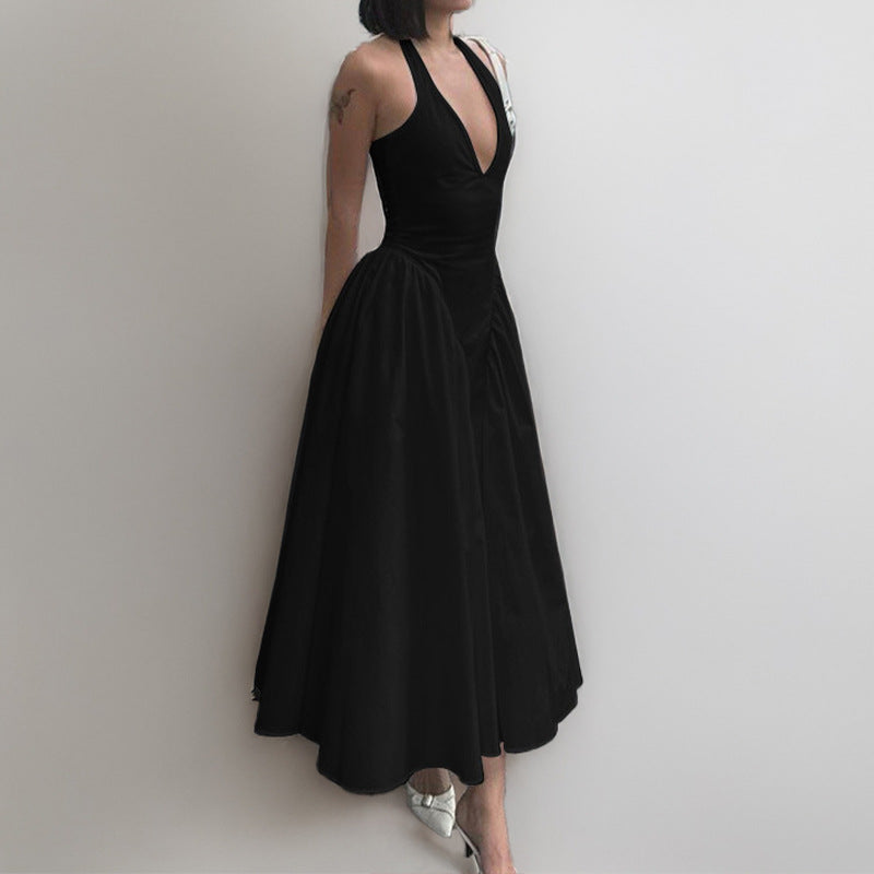 Damen Abendkleid V-Ausschnitt Voluminöser Rock Eveloria - Eveloria