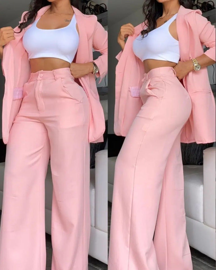 Damen Oversize Blazer Set mit Bundhose