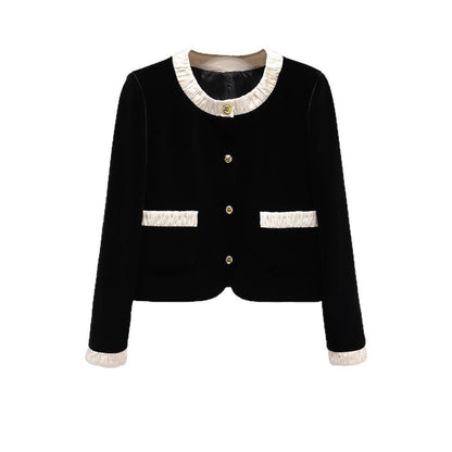 Damen Kurzjacke Elegante Rüsche Eveloria