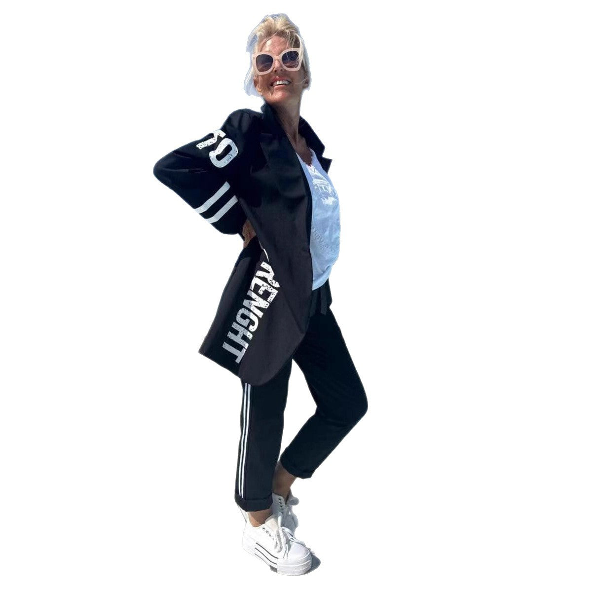 Damen Trenchcoat mit Streifen Weiß