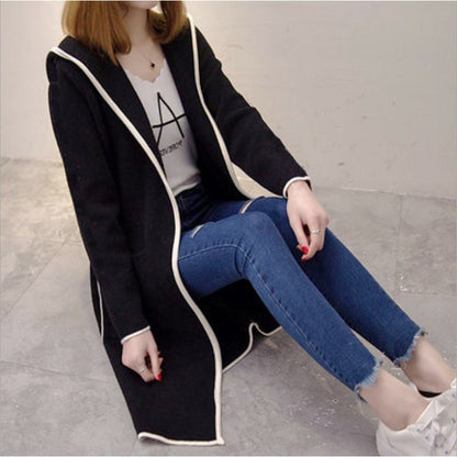 Damen Strickjacke Lang Mit Taschen Beige